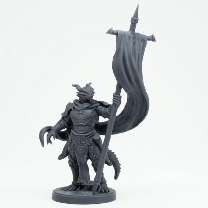 Drakkari Flameblade 7 Bannerman - Gray Resin 3D Printed Miniature