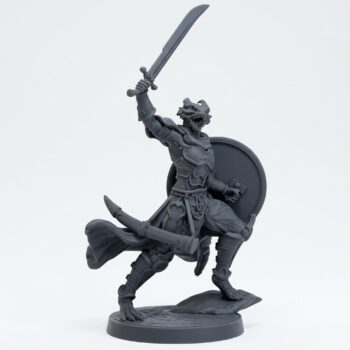 Drakkari Flameblade Leader - Gray Resin 3D Printed Miniature