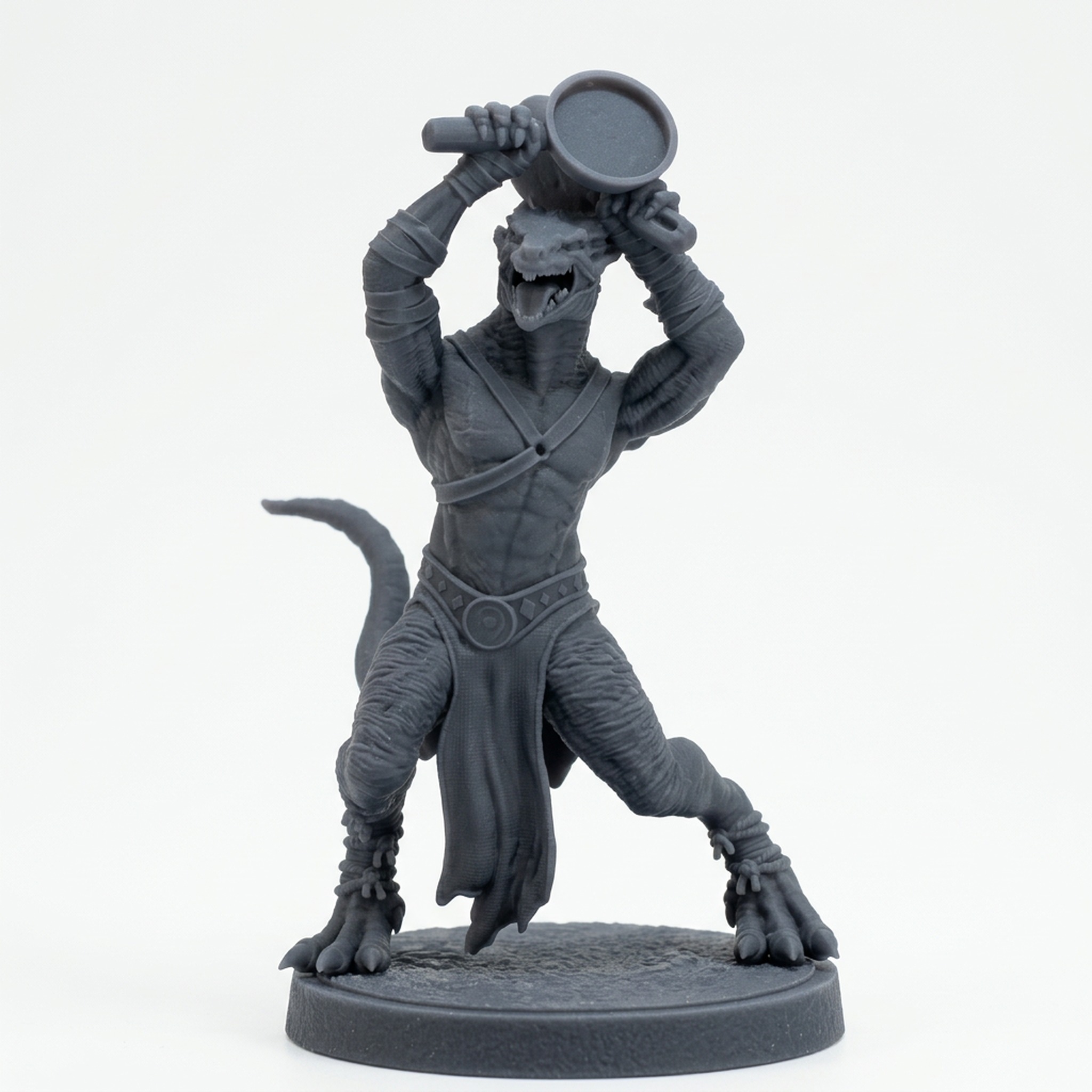 Drakkling Scout Musician - Gray Resin 3D Printed Miniature