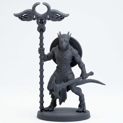 Drakkling Scout 7 Bannerman - Gray Resin 3D Printed Miniature