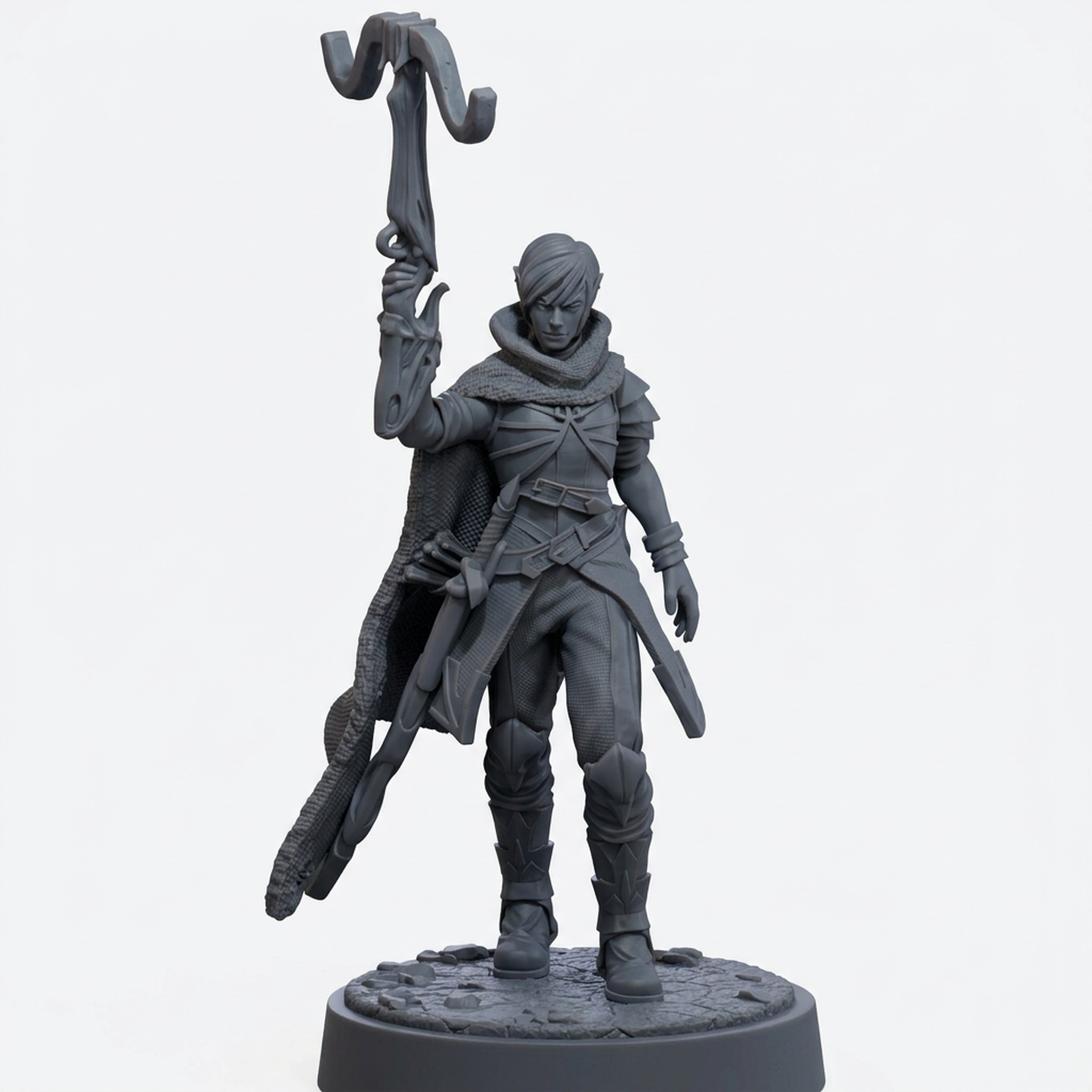 Dralfar Headhunter A - Gray Resin 3D Printed Miniature
