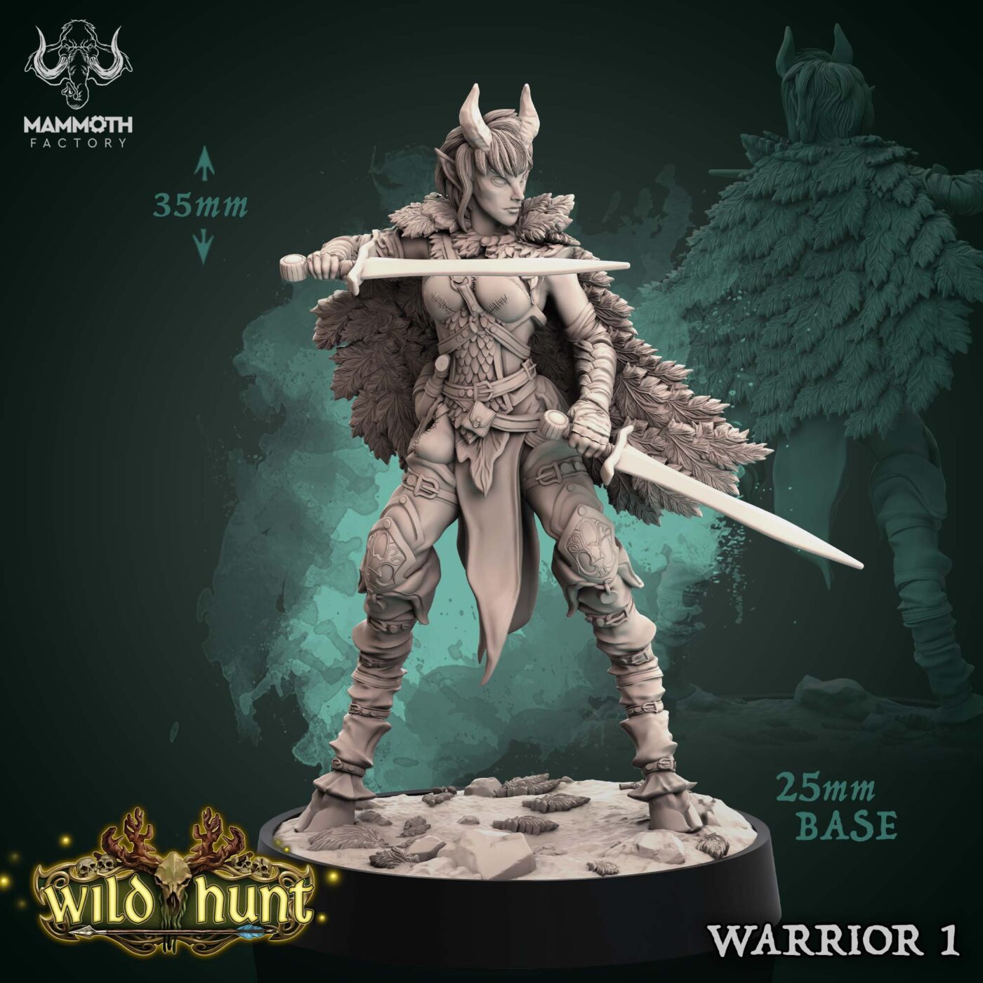 Elf Warrior 1 - Mammoth Factory Wild Hunt Miniature Miniature