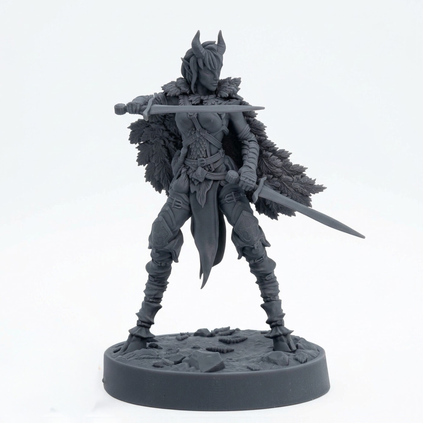 Elf Warrior 1 - Mammoth Factory Wild Hunt Miniature - Gray Resin 3D Printed Miniature