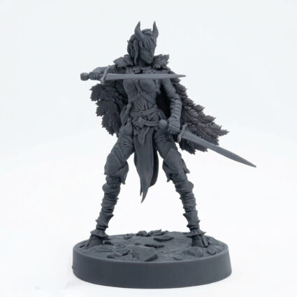 Elf Warrior 1 - Mammoth Factory Wild Hunt Miniature - Gray Resin 3D Printed Miniature