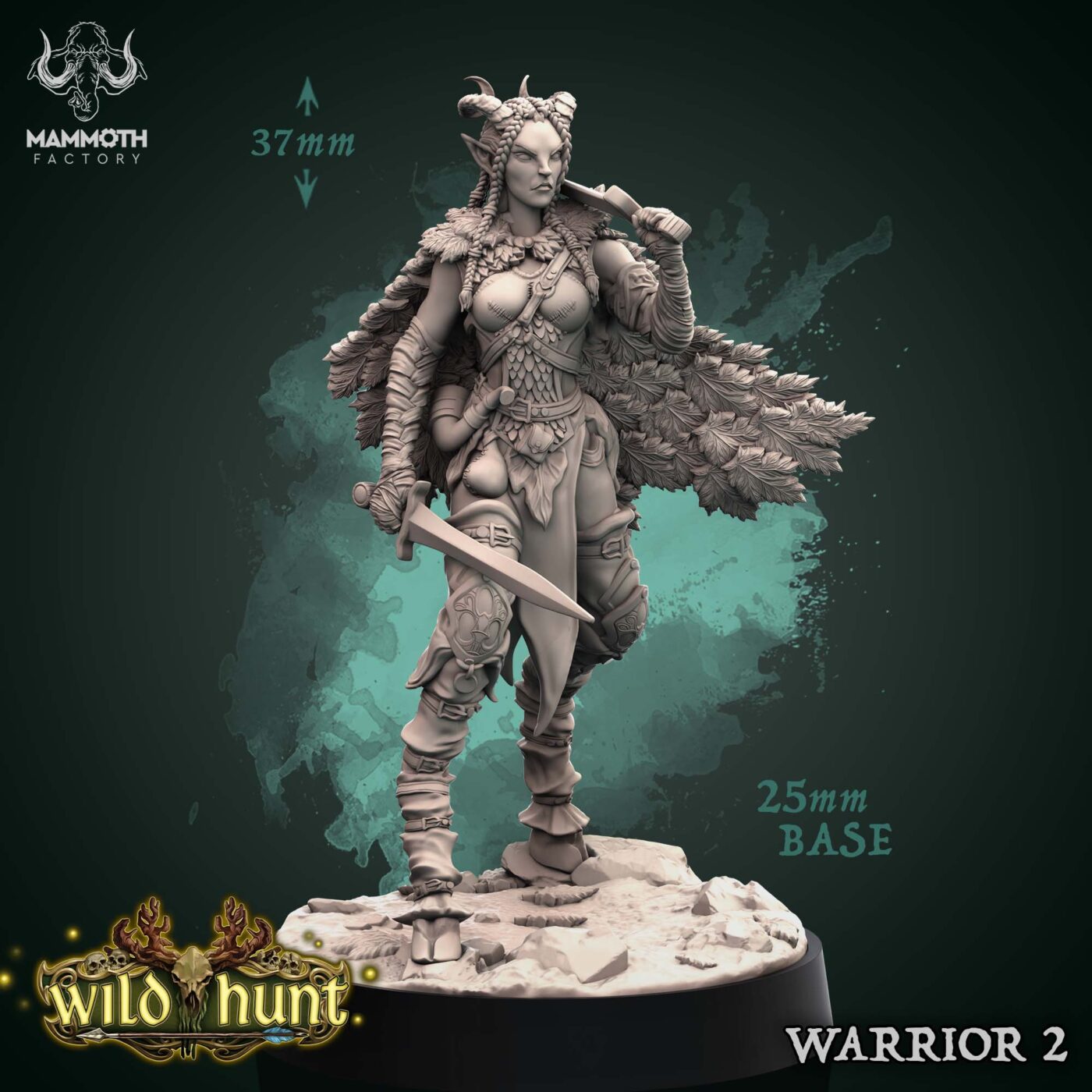 Elf Warrior 2 - Wild Hunt - Mammoth Factory Miniature