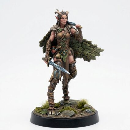 Elf Warrior 2 - Wild Hunt - Mammoth Factory - Painted 3D Printed Miniature