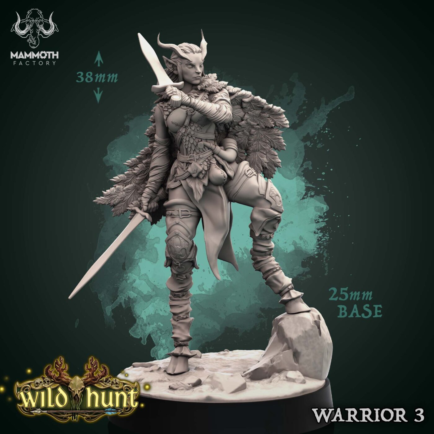 Wild Hunt Elf Warrior 3 Miniature