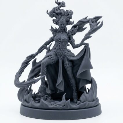 Ella Of Cinders - Gray Resin 3D Printed Miniature