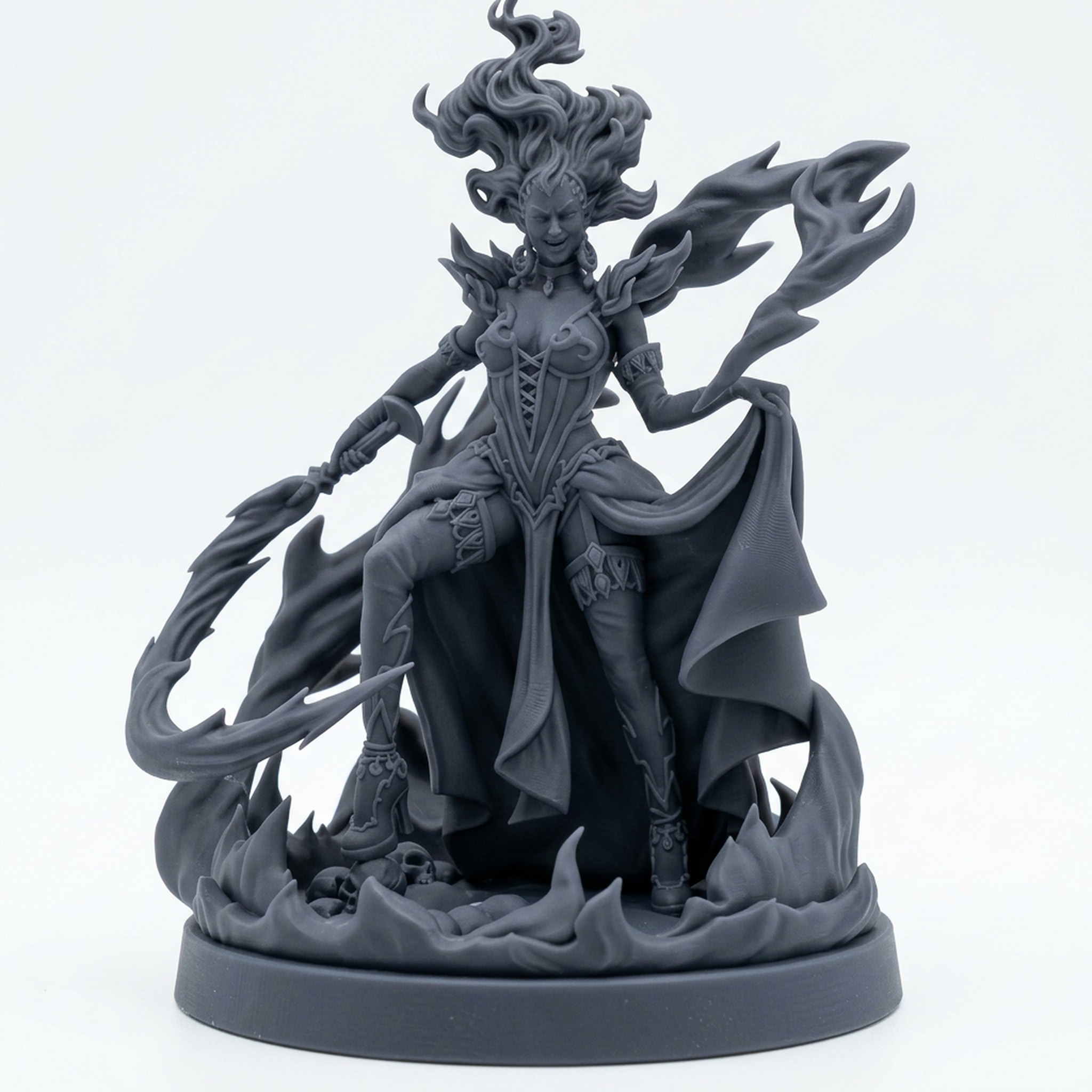 Ella Of Cinders - Gray Resin 3D Printed Miniature
