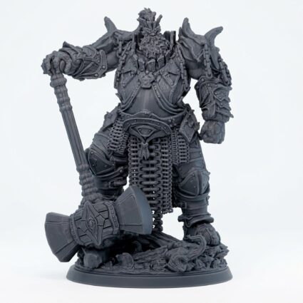 Fire Giant Volcano Lord - Gray Resin 3D Printed Miniature