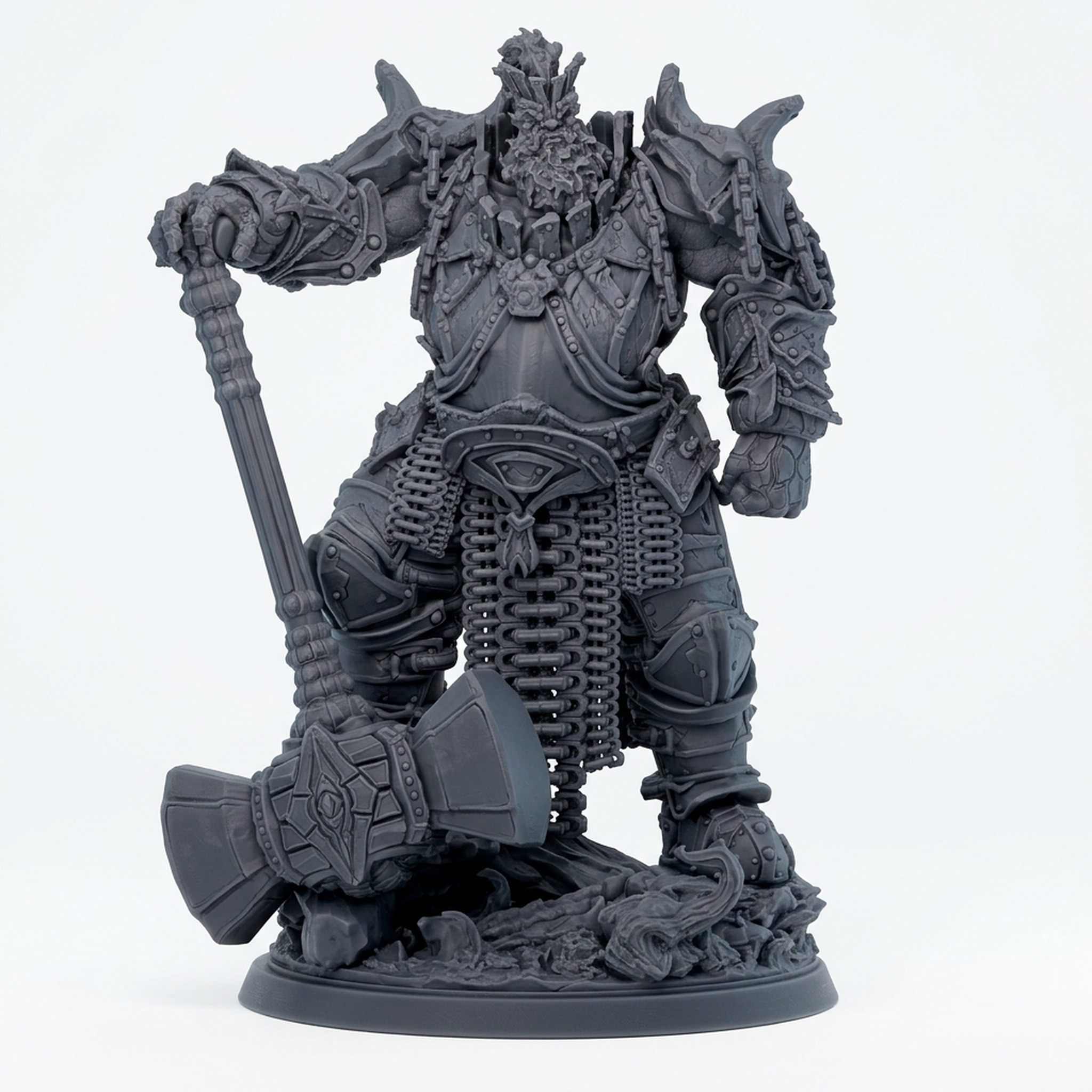 Fire Giant Volcano Lord - Gray Resin 3D Printed Miniature