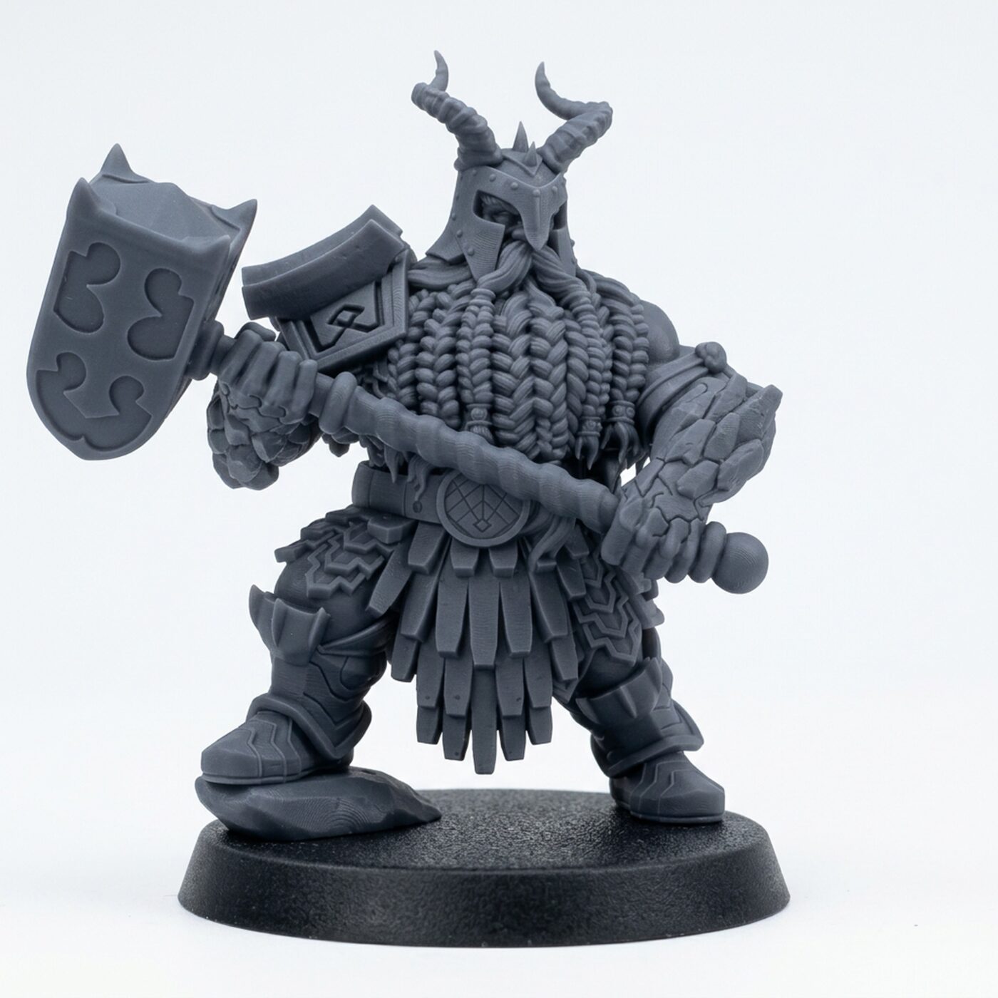 Firepeak Bronzebeard A - Gray Resin 3D Printed Miniature