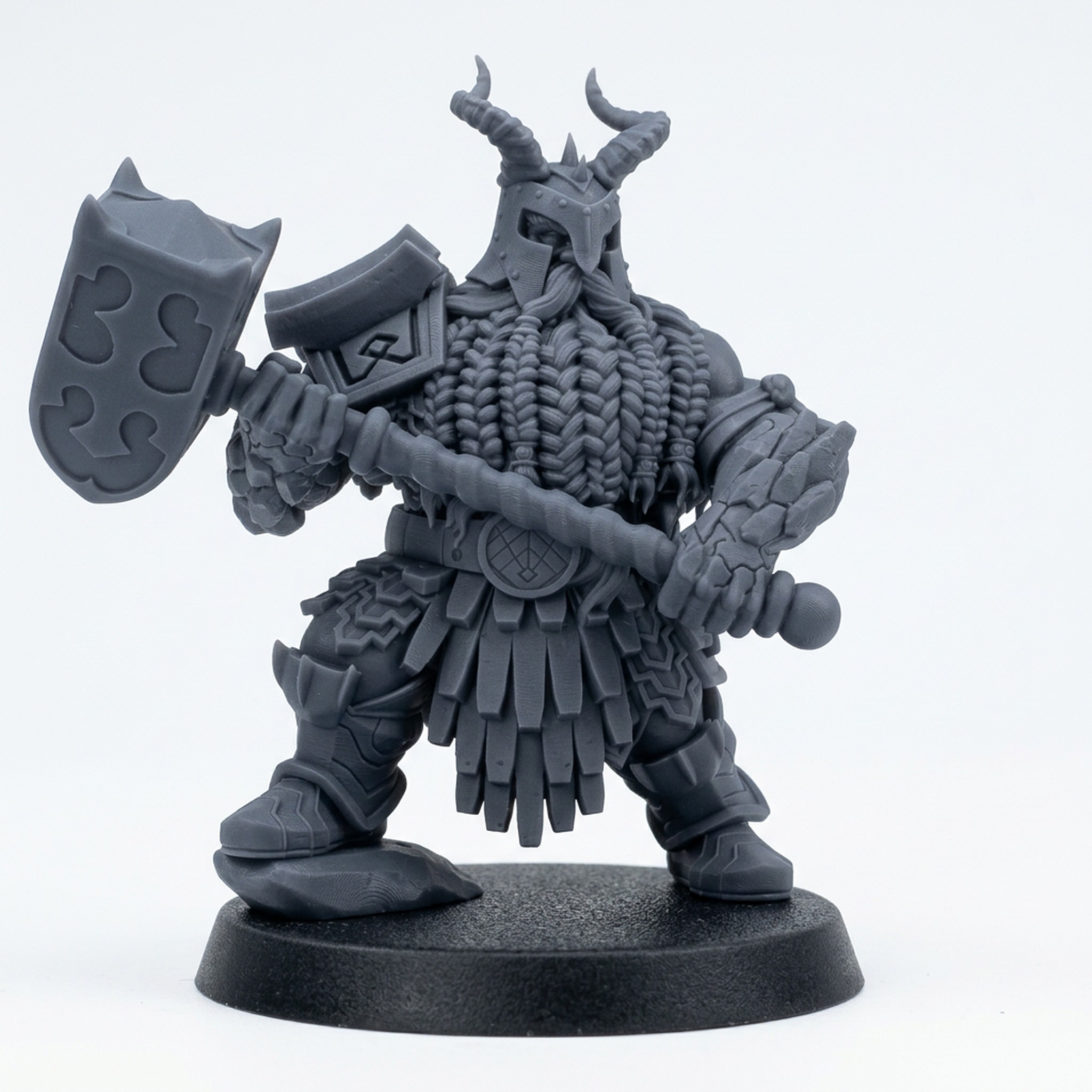Firepeak Bronzebeard A - Gray Resin 3D Printed Miniature