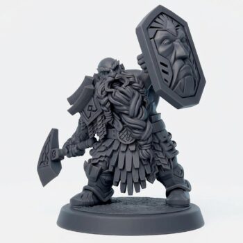 Firepeak Dwarf - Gray Resin 3D Printed Miniature