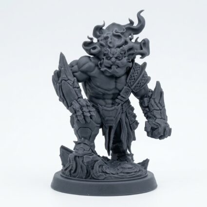 Firespeak Forgelord - Gray Resin 3D Printed Miniature