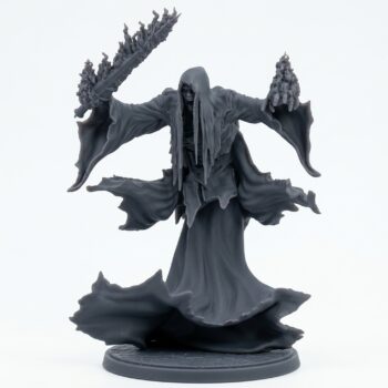 Flame Wraith A - Gray Resin 3D Printed Miniature