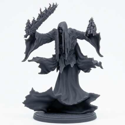 Flame Wraith A - Gray Resin 3D Printed Miniature