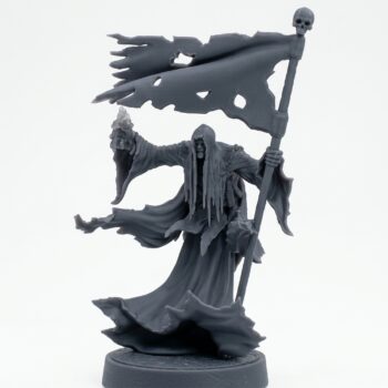 Flame Wraith B - Gray Resin 3D Printed Miniature