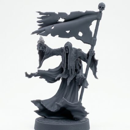 Flame Wraith B - Gray Resin 3D Printed Miniature