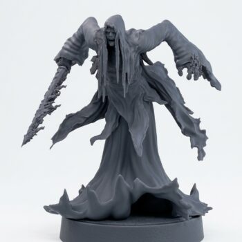 Flame Wraith C - Gray Resin 3D Printed Miniature