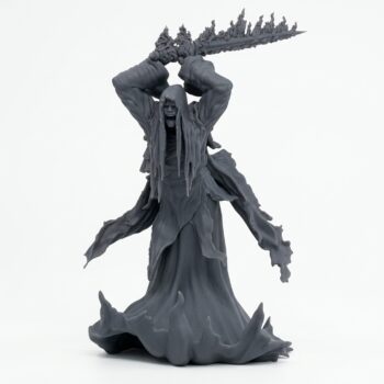 Flame Wraith D - Gray Resin 3D Printed Miniature