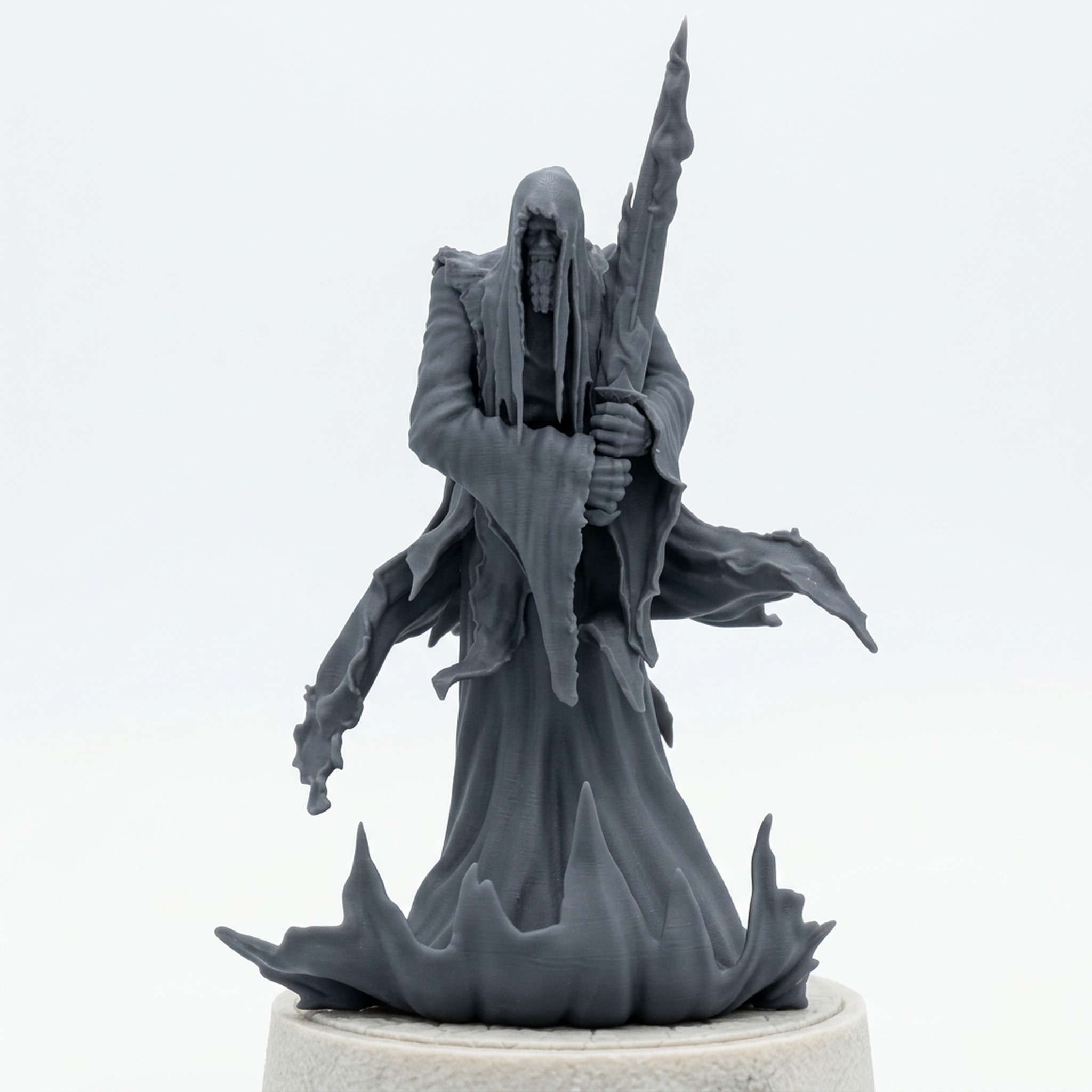 Flame Wraith E - Gray Resin 3D Printed Miniature