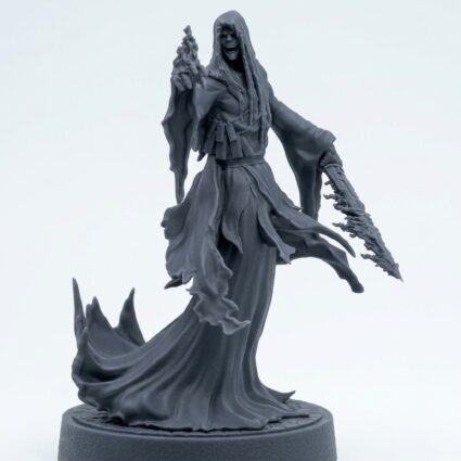 Flame Wraith H - Gray Resin 3D Printed Miniature