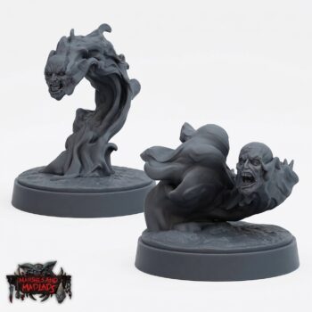 Flaming Head A - Gray Resin 3D Printed Miniature