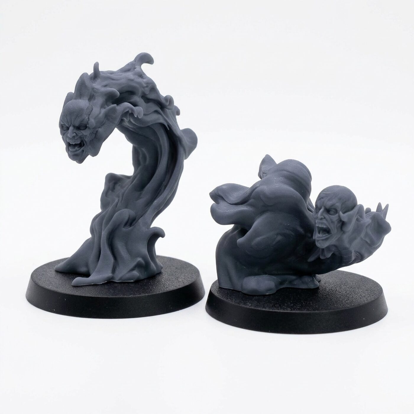 Flaming Head B - Gray Resin 3D Printed Miniature