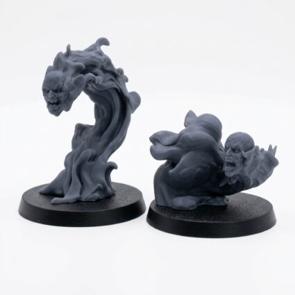 Flaming Head B - Gray Resin 3D Printed Miniature