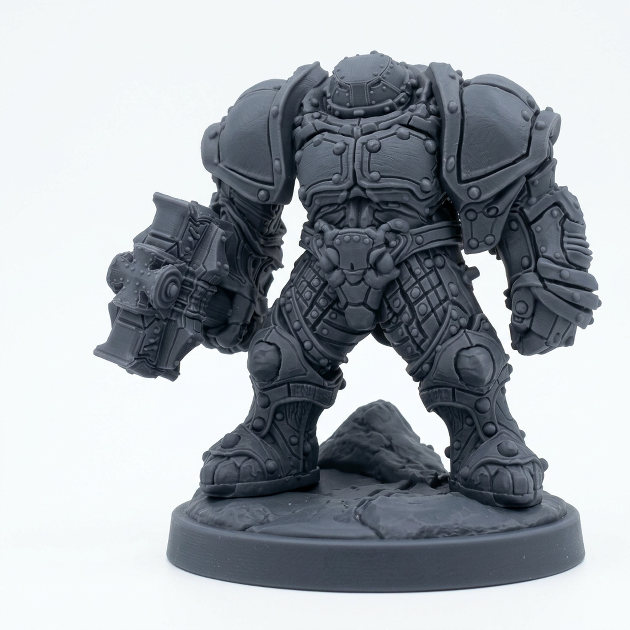 Forgeborn Juggernaut A - Gray Resin 3D Printed Miniature
