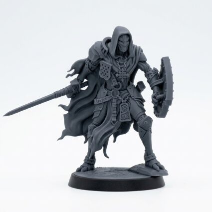 Forgeborn Templar A - Gray Resin 3D Printed Miniature