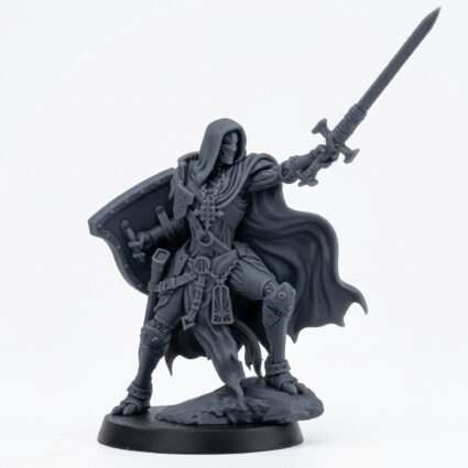 Forgeborn Templar B - Gray Resin 3D Printed Miniature