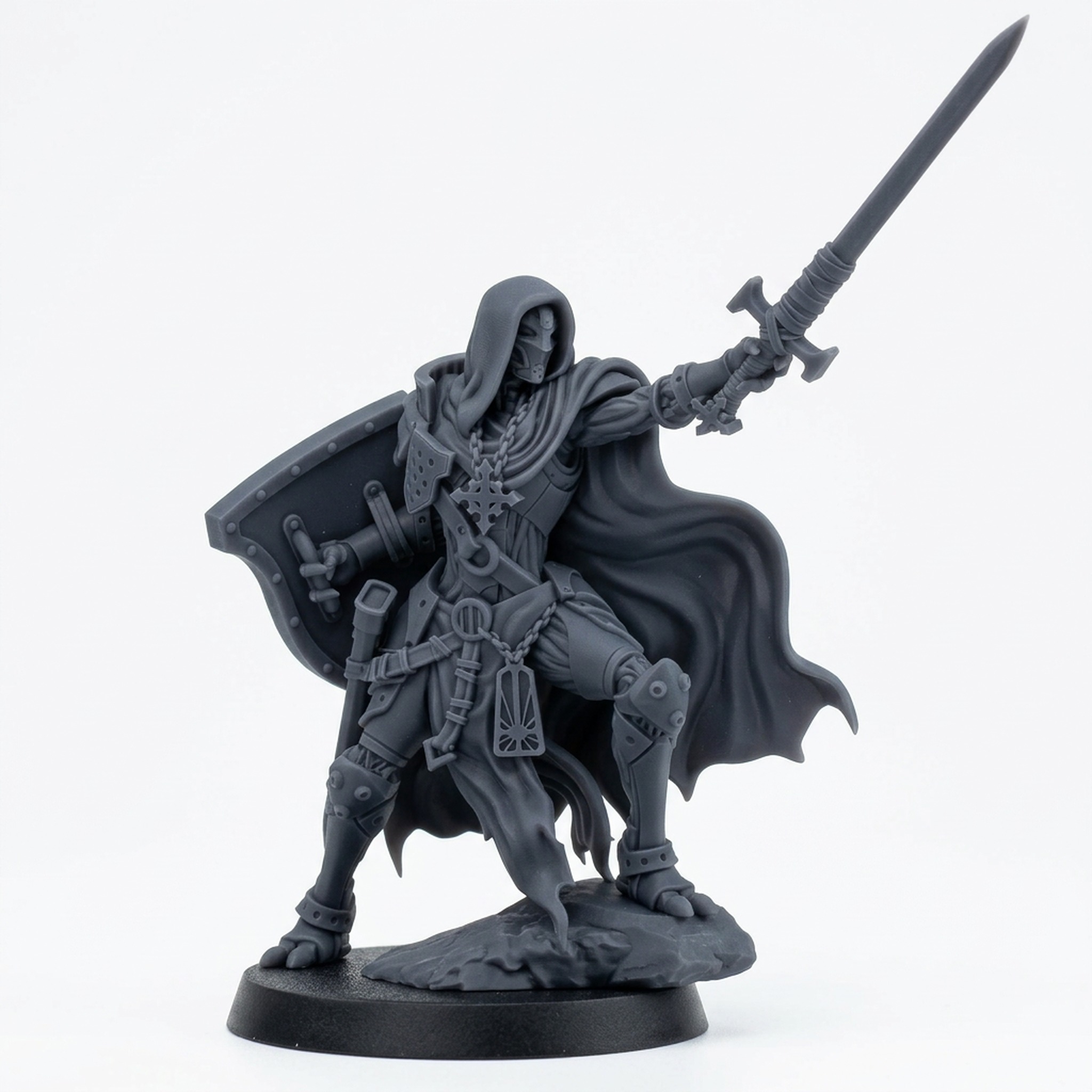 Forgeborn Templar B - Gray Resin 3D Printed Miniature