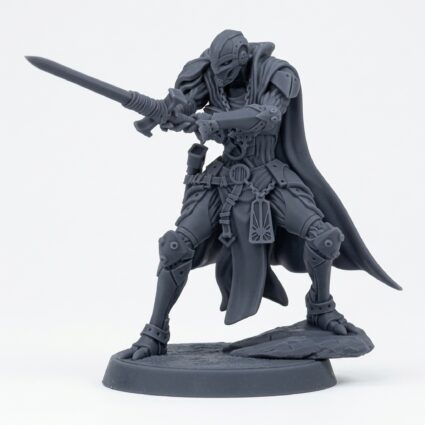 Forgeborn Templar C - Gray Resin 3D Printed Miniature
