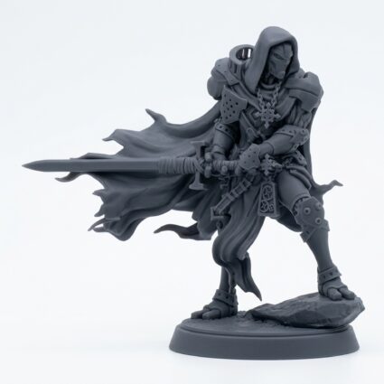 Forgeborn Templar D - Gray Resin 3D Printed Miniature