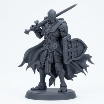 Forgeborn Templar E - Gray Resin 3D Printed Miniature