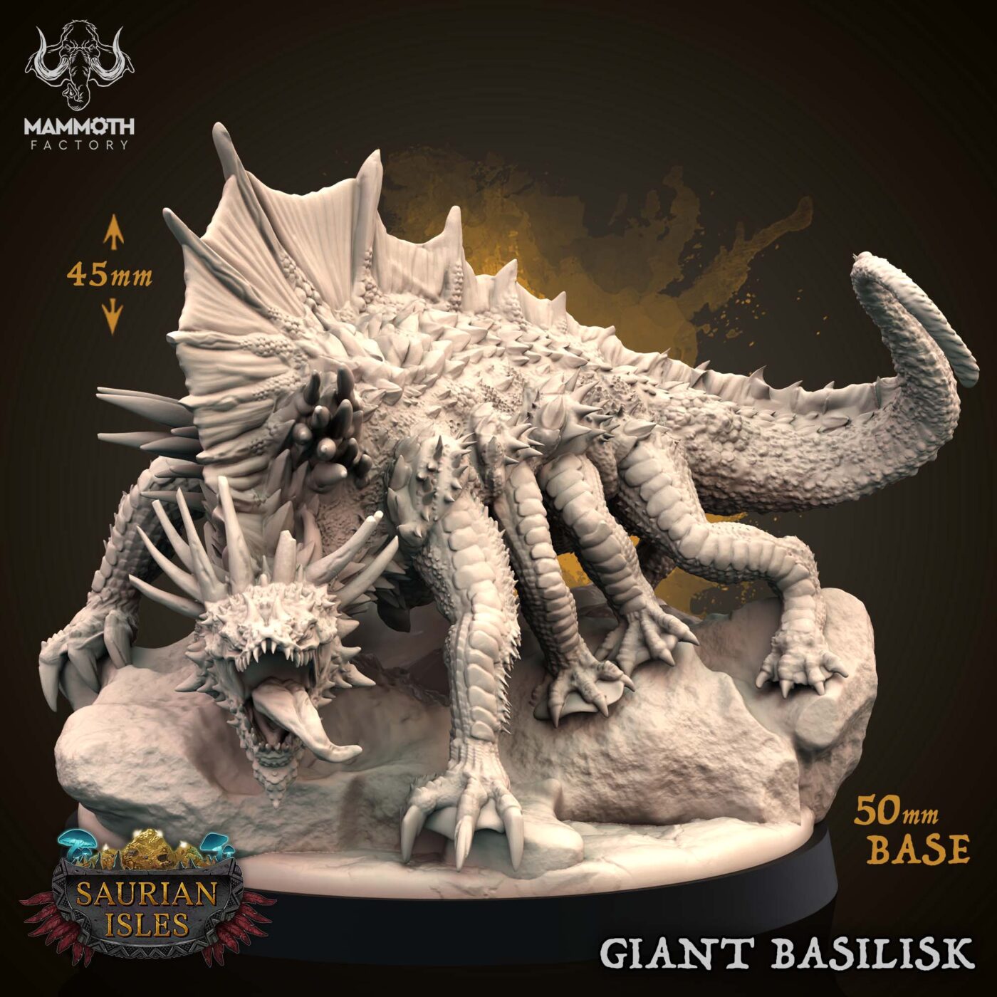 Giant Basilisk Miniature - Saurian Isles by Mammoth Factory Miniature