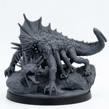 Giant Basilisk Miniature - Saurian Isles by Mammoth Factory - Gray Resin 3D Printed Miniature
