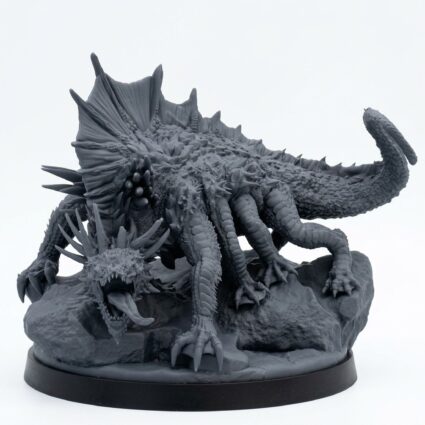 Giant Basilisk Miniature - Saurian Isles by Mammoth Factory - Gray Resin 3D Printed Miniature