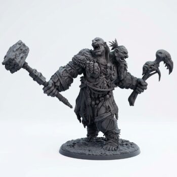 Giant Ettin - Gray Resin 3D Printed Miniature