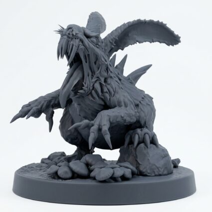 Giant Murder Rabbit - Gray Resin 3D Printed Miniature