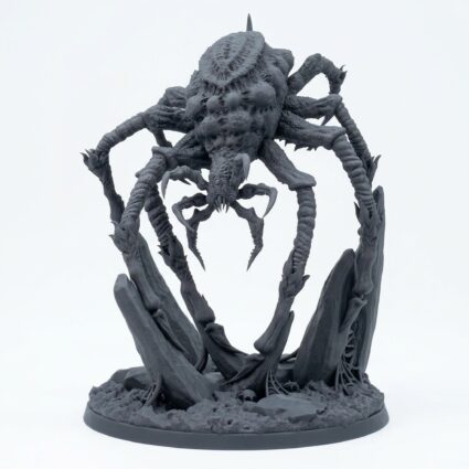 Giant Phase Spider - Saurian Isles - Mammoth Factory - Gray Resin 3D Printed Miniature