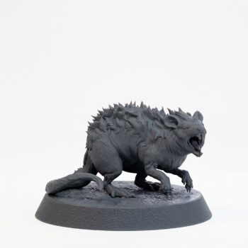 Giant Rat - Gray Resin 3D Printed Miniature