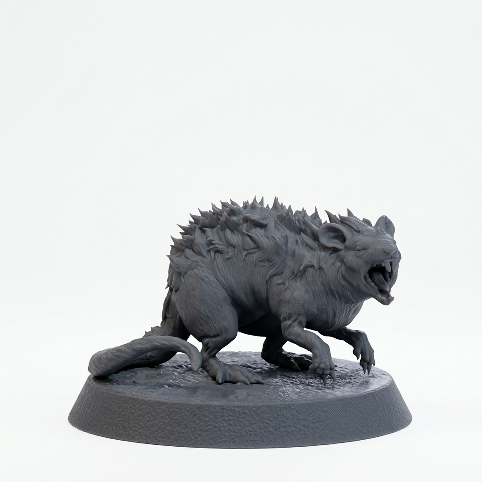 Giant Rat - Gray Resin 3D Printed Miniature