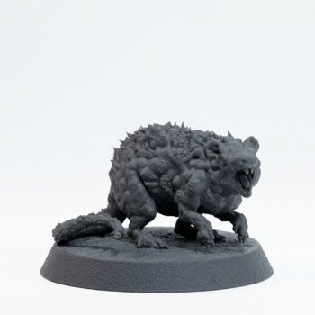 Giant Tarr Rat - Gray Resin 3D Printed Miniature