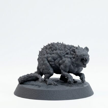 Giant Tarr Rat - Gray Resin 3D Printed Miniature