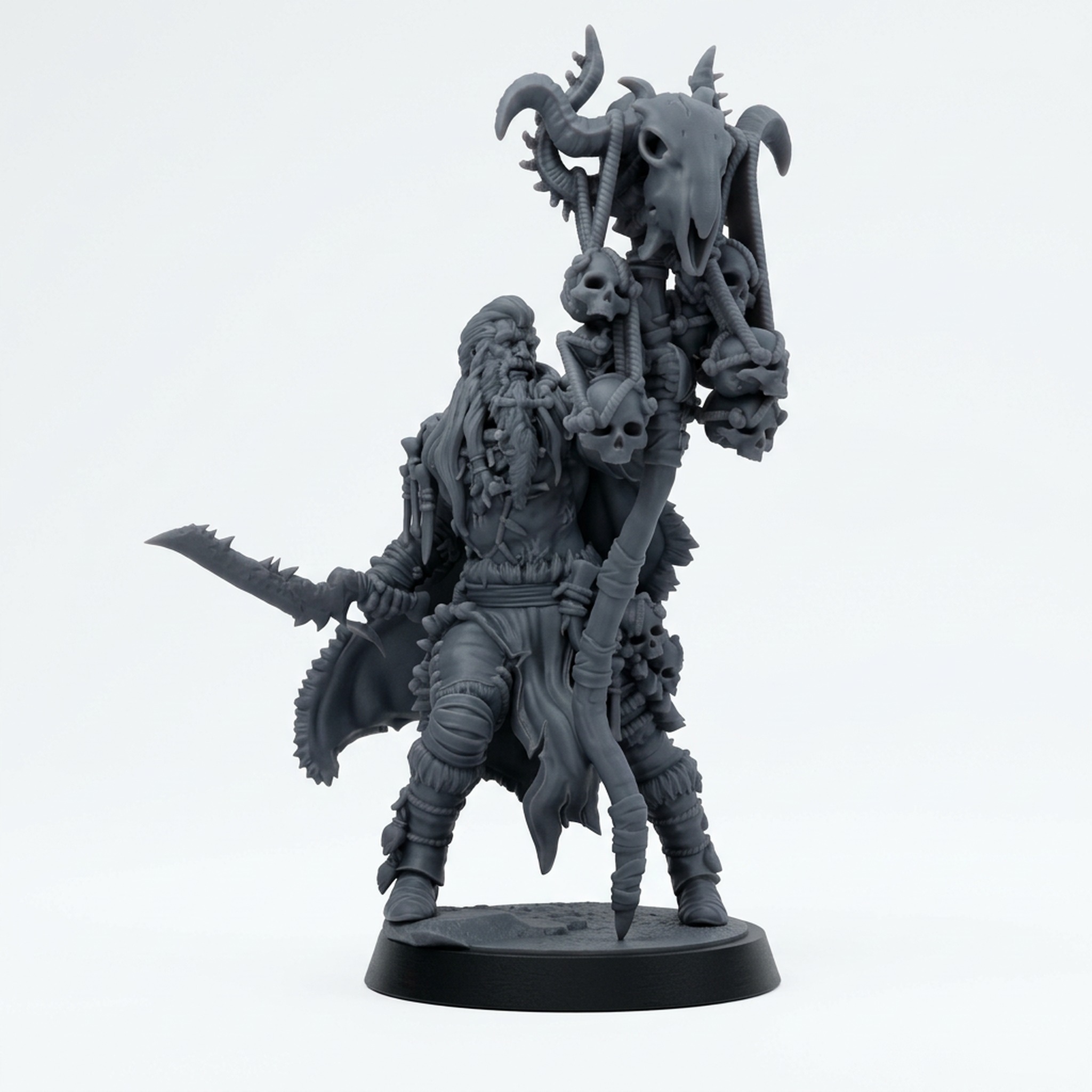 Giantblood Berserker 7 Bannerman - Gray Resin 3D Printed Miniature