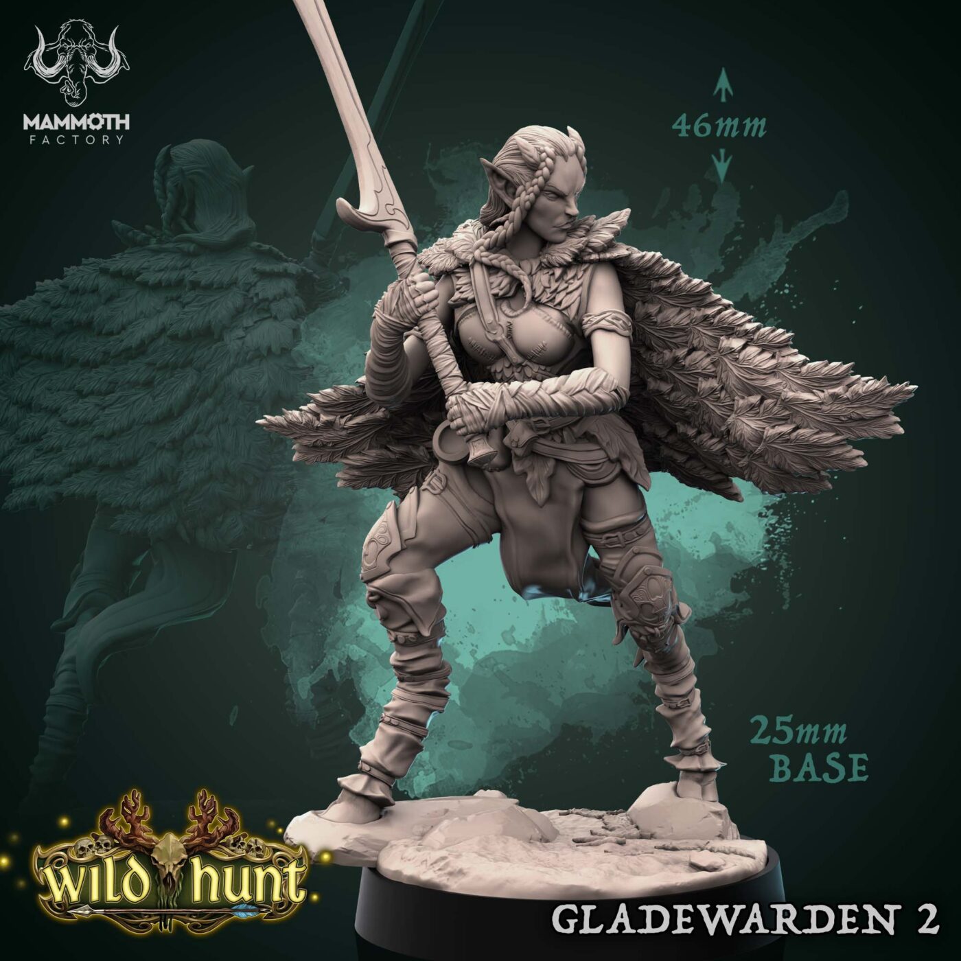 Gladewarden 2 - Elven Ranger Miniature Miniature