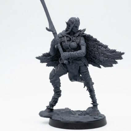 Gladewarden 2 - Elven Ranger Miniature - Gray Resin 3D Printed Miniature